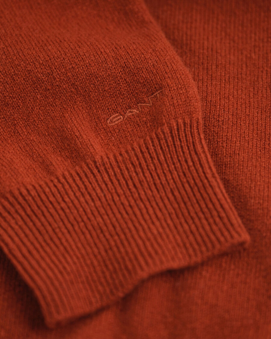 feinste lammwollstrickjacke – modern rust