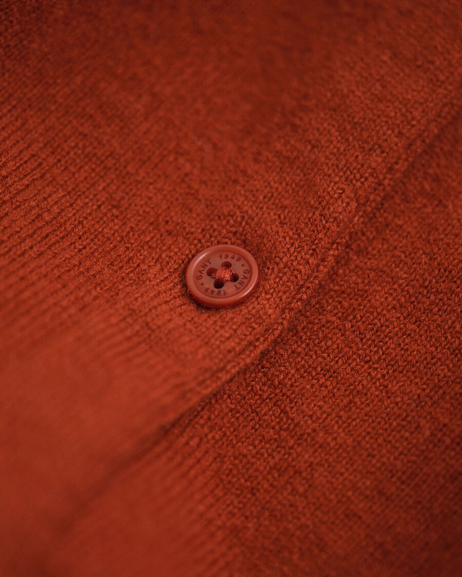 feinste lammwollstrickjacke – modern rust