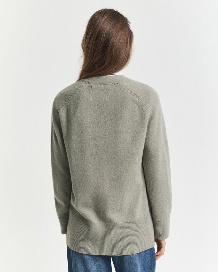 strickjacke aus woll-kaschmir-mischgewebe – verwaschenes salbeigrün