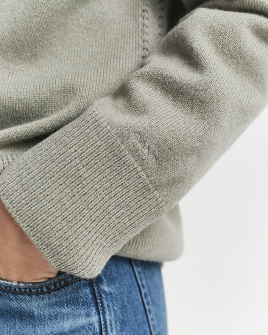 strickjacke aus woll-kaschmir-mischgewebe – verwaschenes salbeigrün