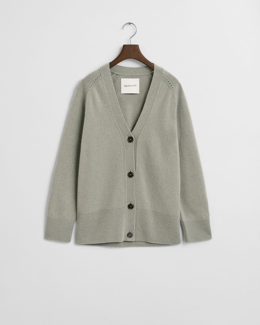 strickjacke aus woll-kaschmir-mischgewebe – verwaschenes salbeigrün