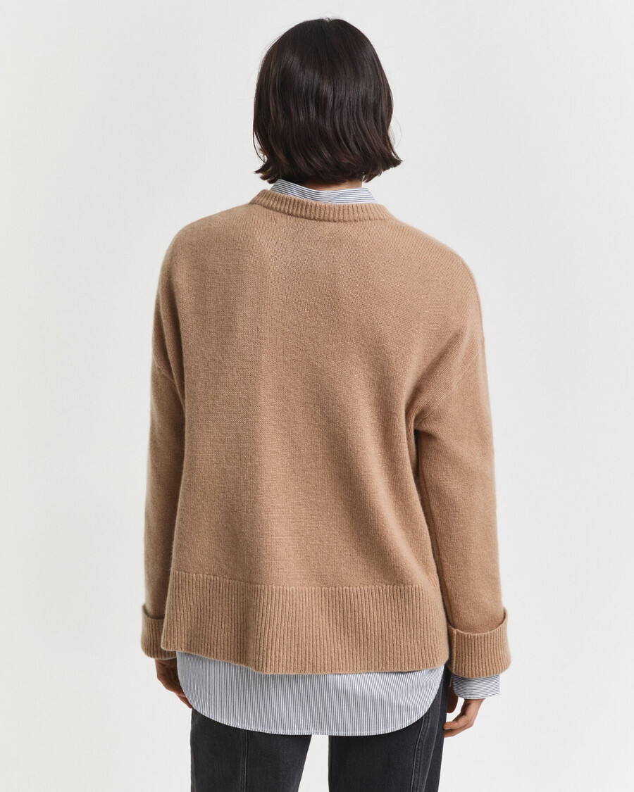 kaschmirpullover mit rundhalsausschnitt – warmes khaki