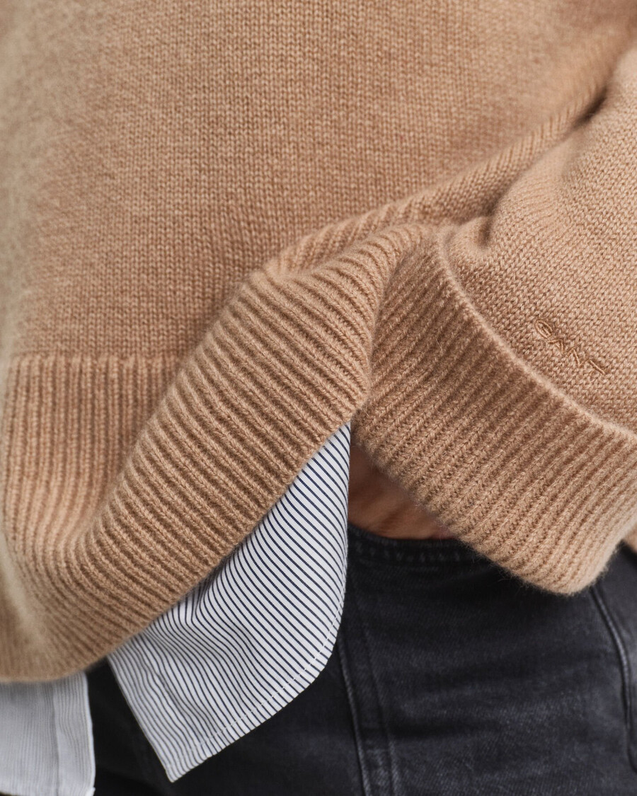 kaschmirpullover mit rundhalsausschnitt – warmes khaki