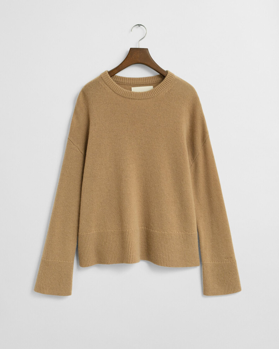 kaschmirpullover mit rundhalsausschnitt – warmes khaki