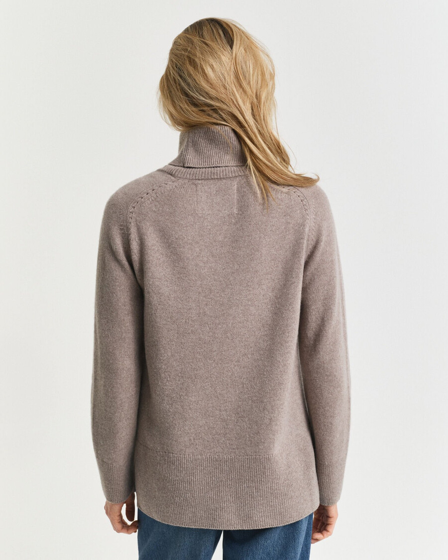 rollkragenpullover aus weichem woll-kaschmir-mix – taupe-beige