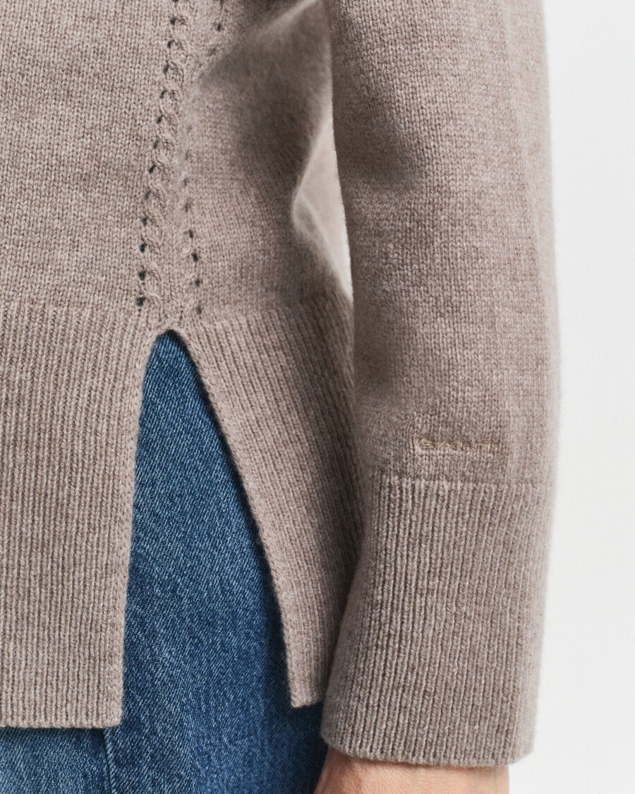 rollkragenpullover aus weichem woll-kaschmir-mix – taupe-beige