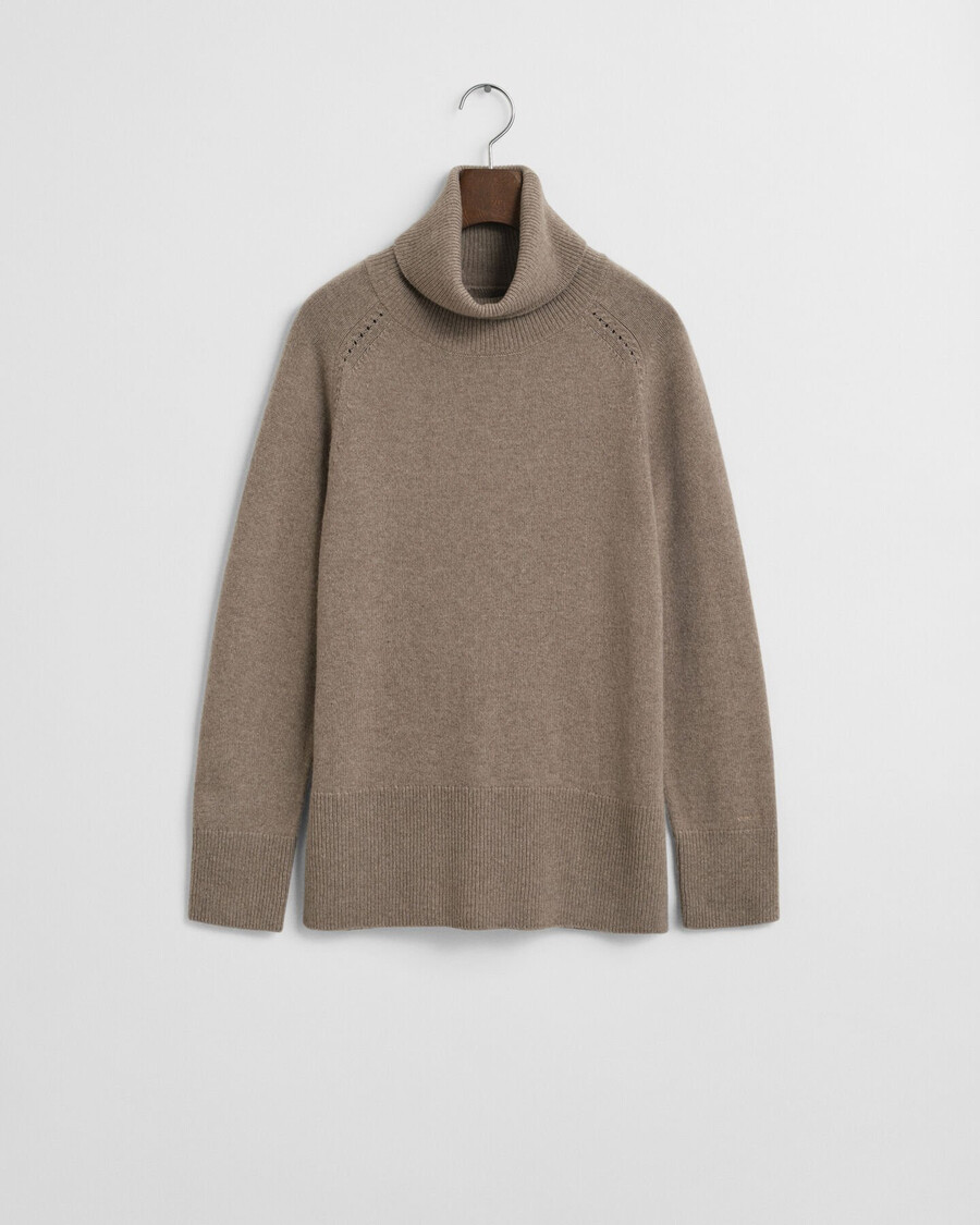 rollkragenpullover aus weichem woll-kaschmir-mix – taupe-beige
