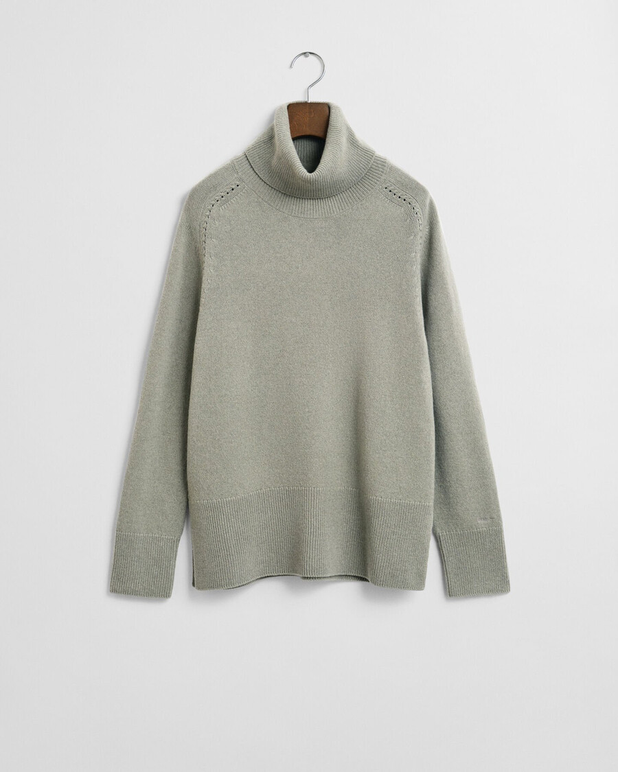 rollkragenpullover aus weichem woll-kaschmir-mix – verwaschenes salbeigrün