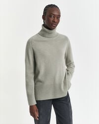 rollkragenpullover aus weichem woll-kaschmir-mix – verwaschenes salbeigrün