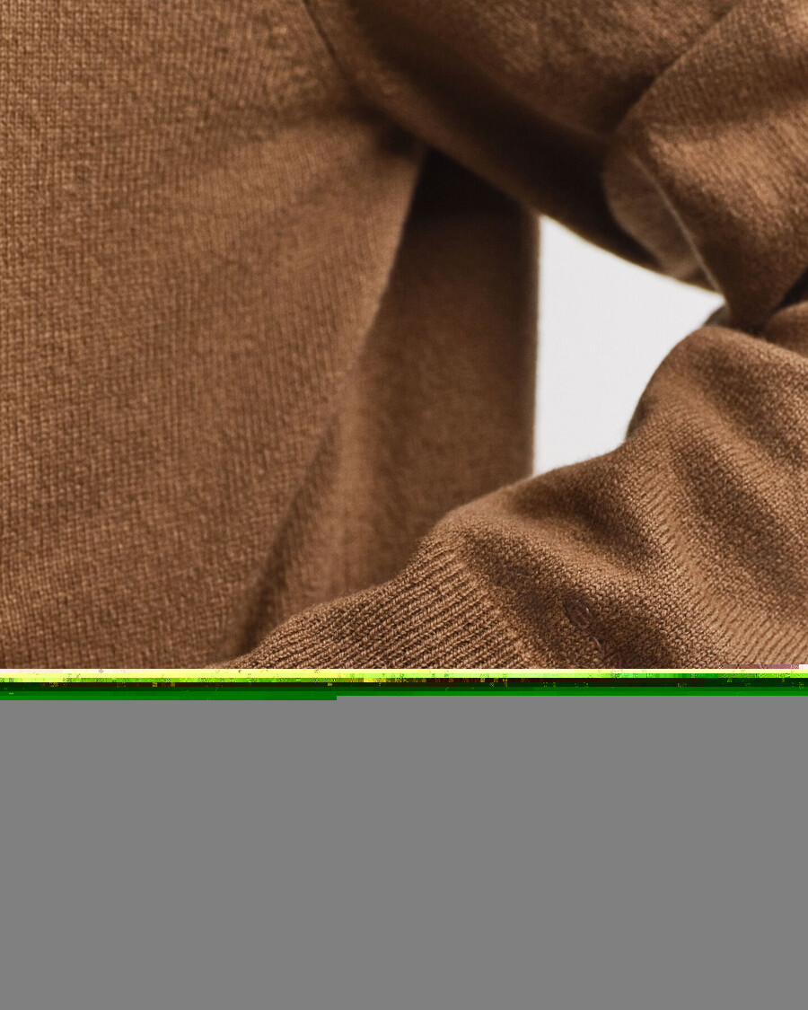 superfeiner lammwoll-kapuzenpullover mit reißverschluss – warmes khaki