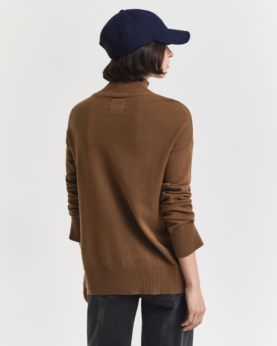 superfeiner rollkragenpullover aus lammwolle – warmes khaki