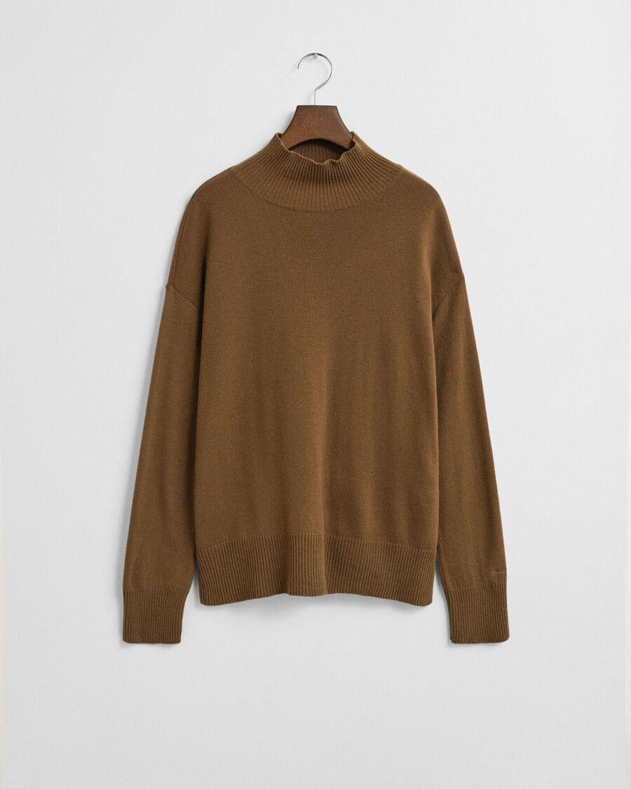 superfeiner rollkragenpullover aus lammwolle – warmes khaki