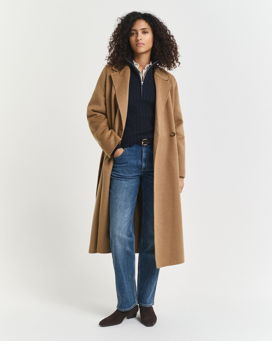 halbzip-pullover aus stretch-baumwolle mit zopfmuster – abendblau