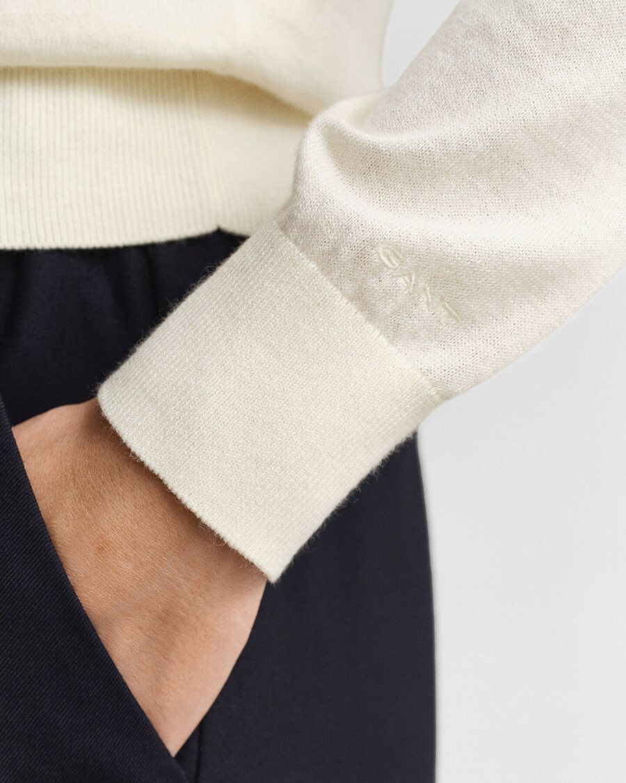 leichte strickjacke mit rundhalsausschnitt – creme