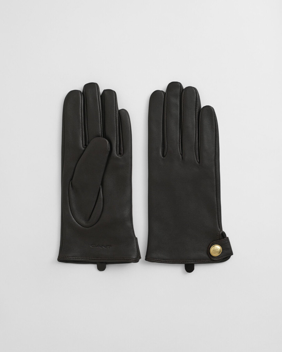 lederhandschuhe mit knöpfen – dunkelbraun
