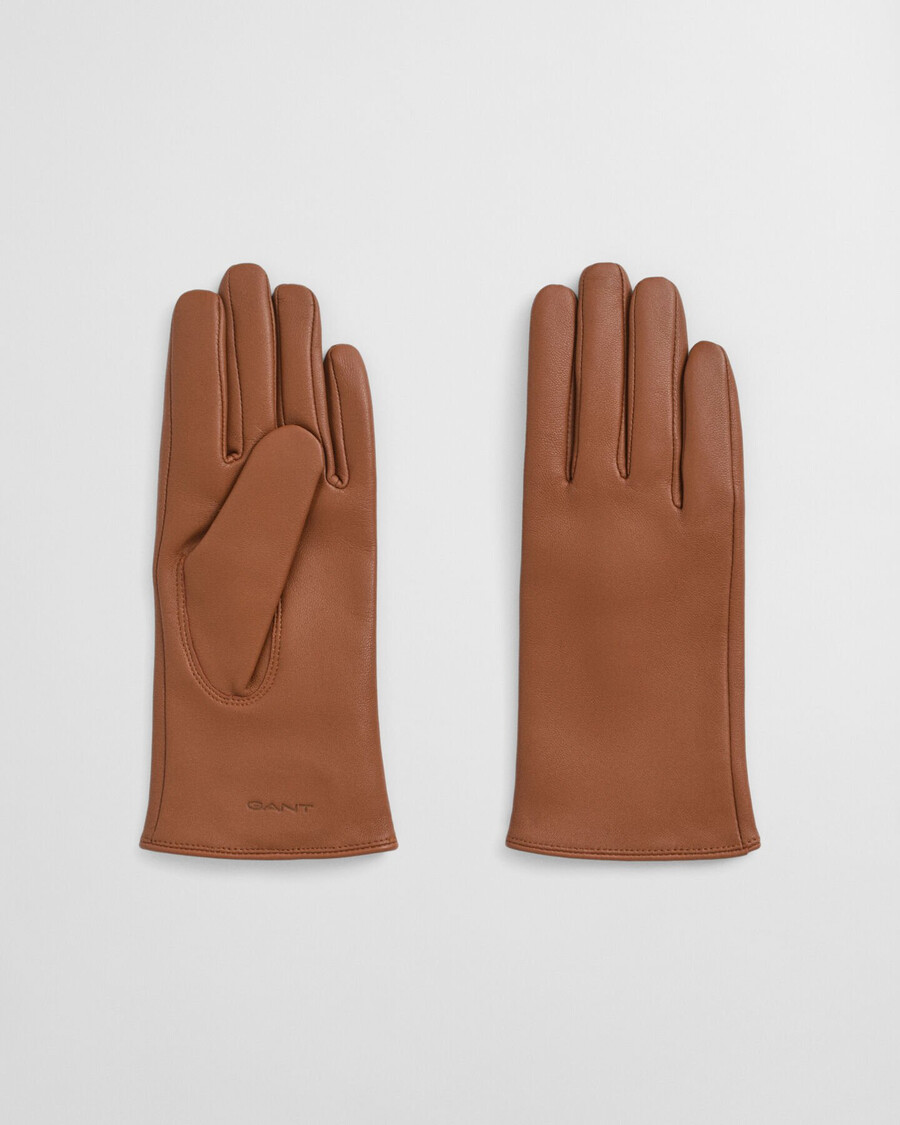 kaschmirgefütterte lederhandschuhe – cognac