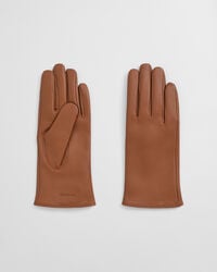 kaschmirgefütterte lederhandschuhe – cognac