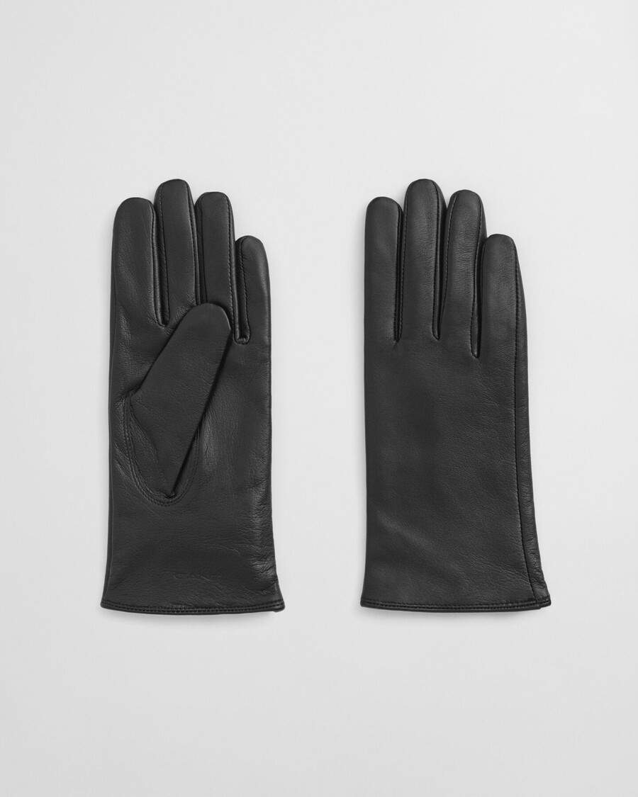 kaschmirgefütterte lederhandschuhe – schwarz