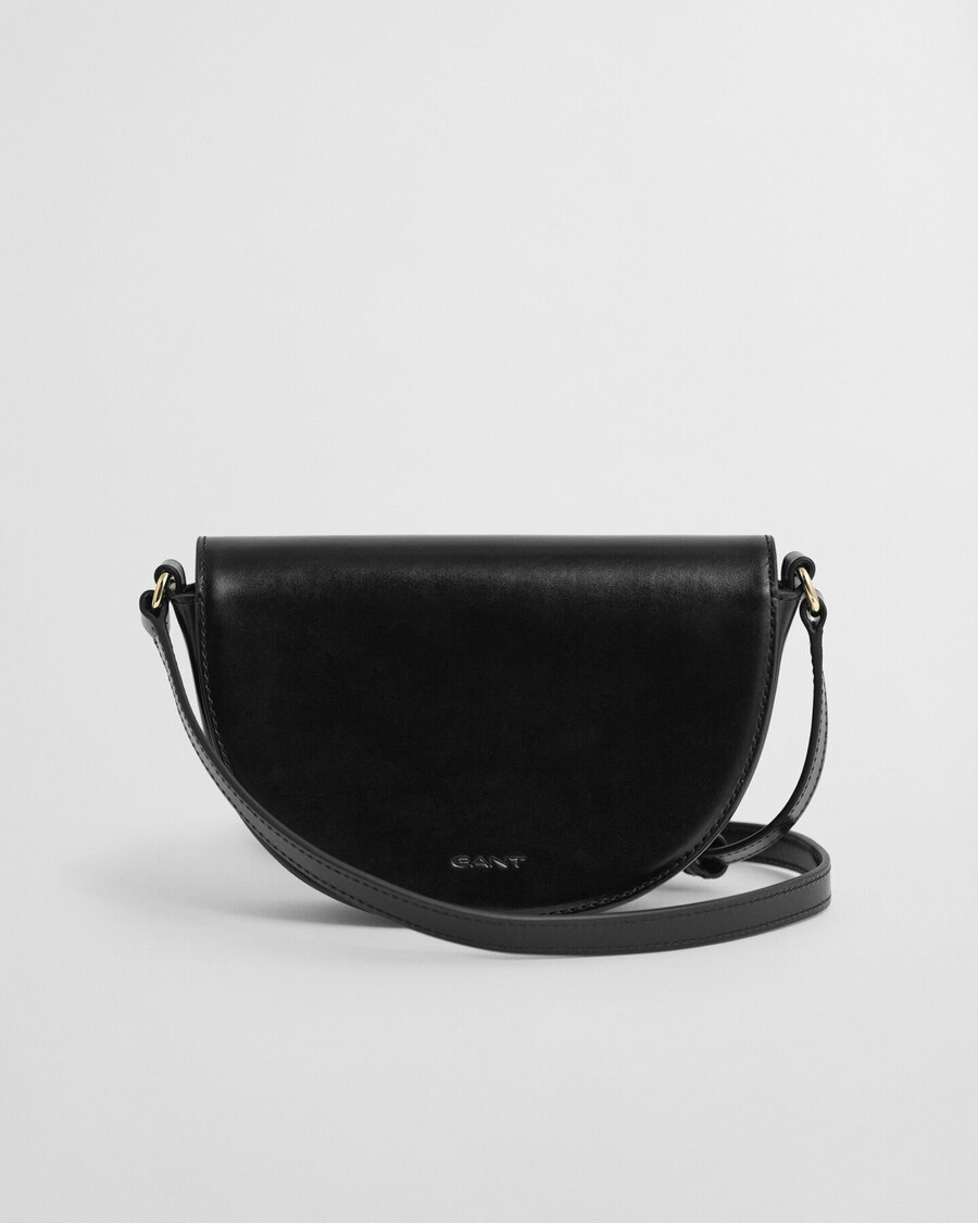 schultertasche aus leder – schwarz