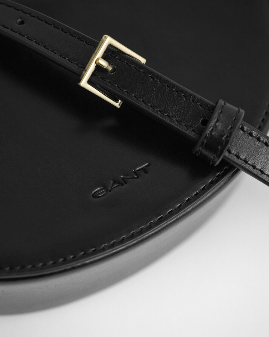 schultertasche aus leder – schwarz