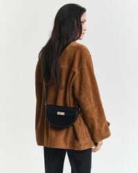 schultertasche aus leder – schwarz