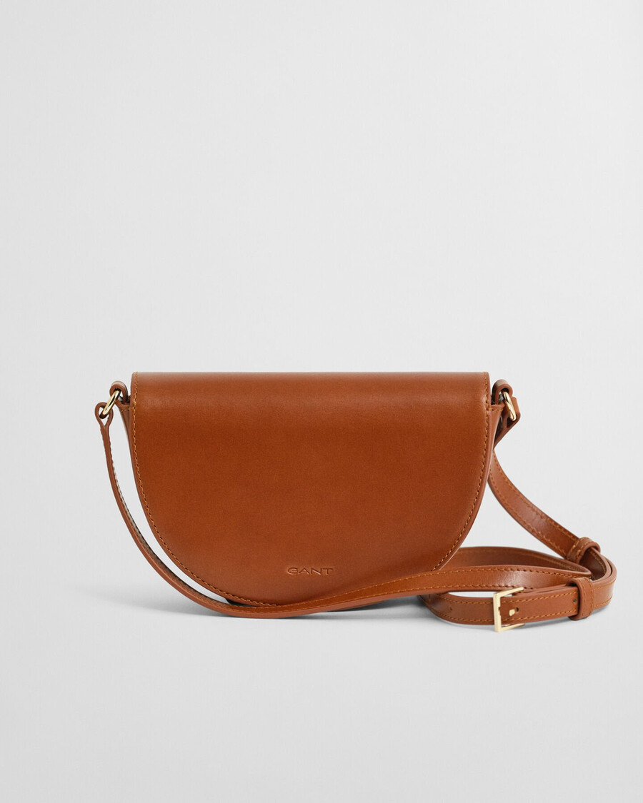 schultertasche aus leder – cognac
