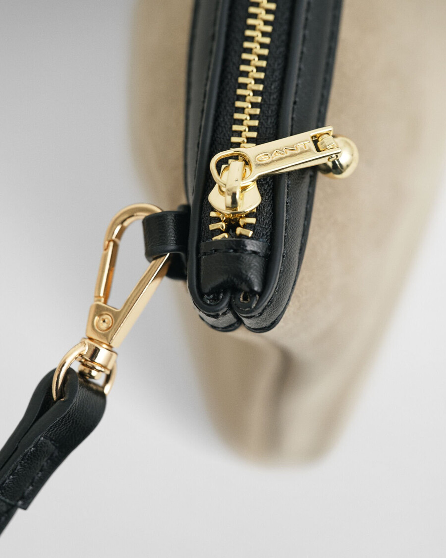 umhängetasche aus wildleder – taupe beige