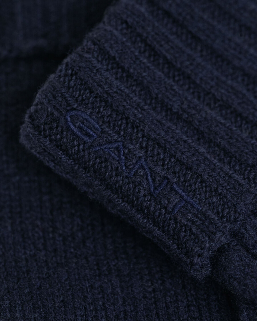 wollkabelhandschuhe - abendblau