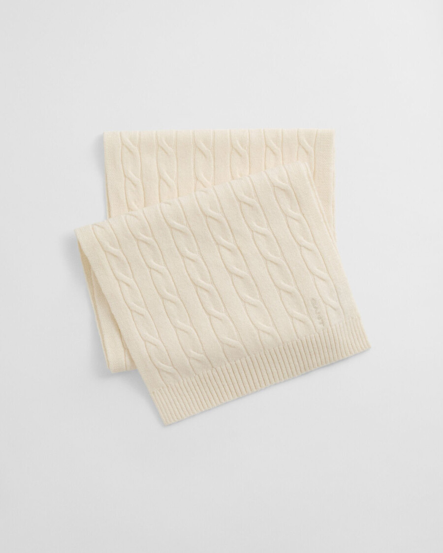 zopfstrick-wollschal – creme