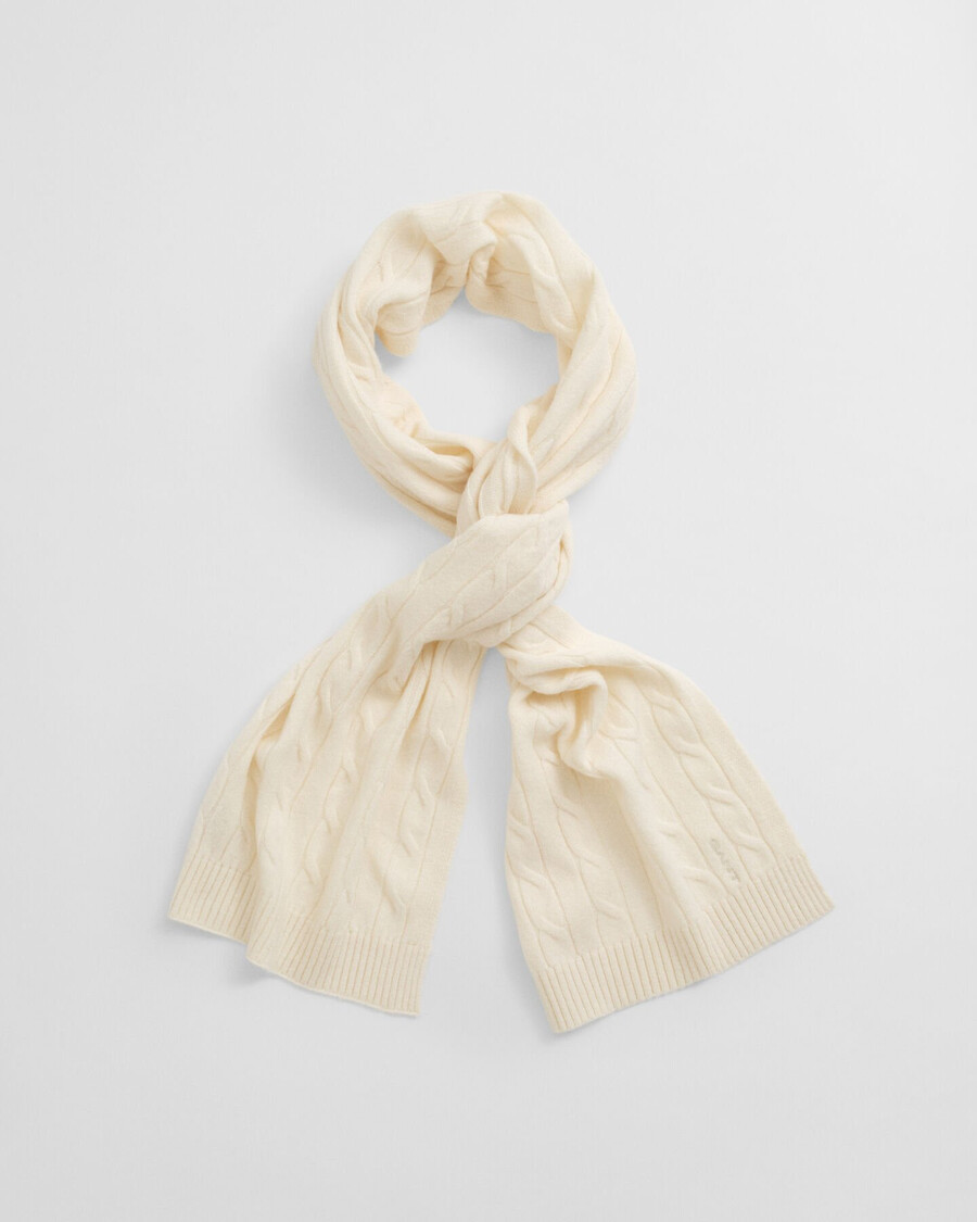 zopfstrick-wollschal – creme