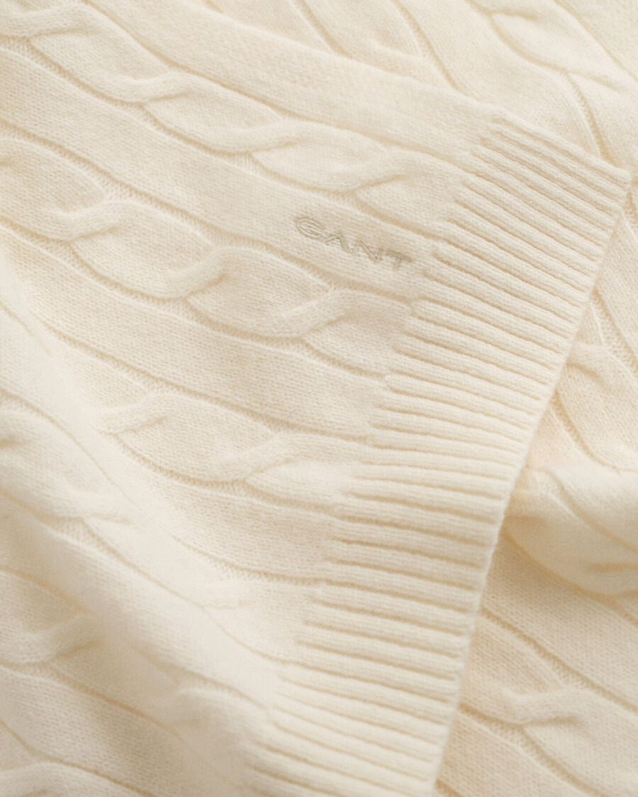 zopfstrick-wollschal – creme