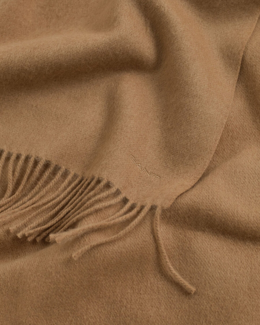 gewebter wollschal – warmes khaki