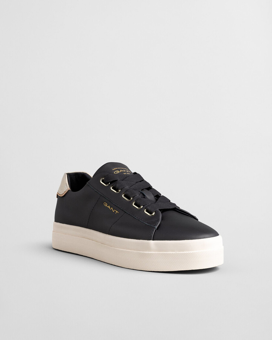 avona leder-sneaker – ebenholzschwarz