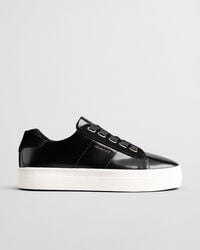 avona sneaker aus schwarzem naplack-leder – ebenholz
