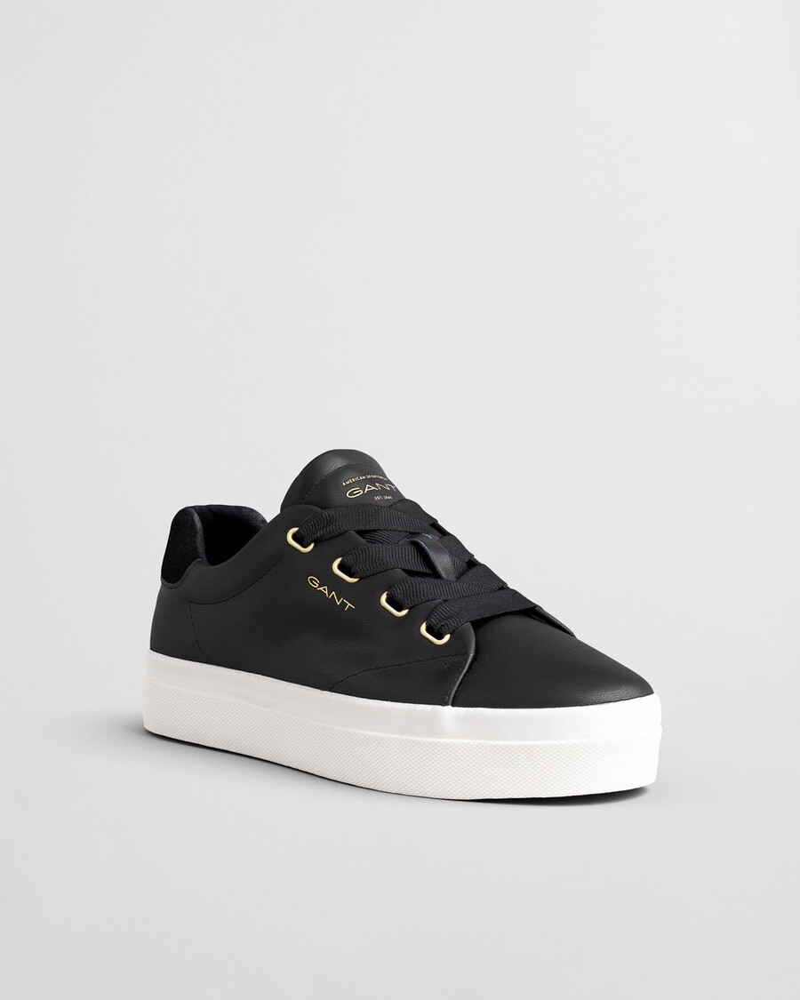 avona leder-sneaker – schwarz