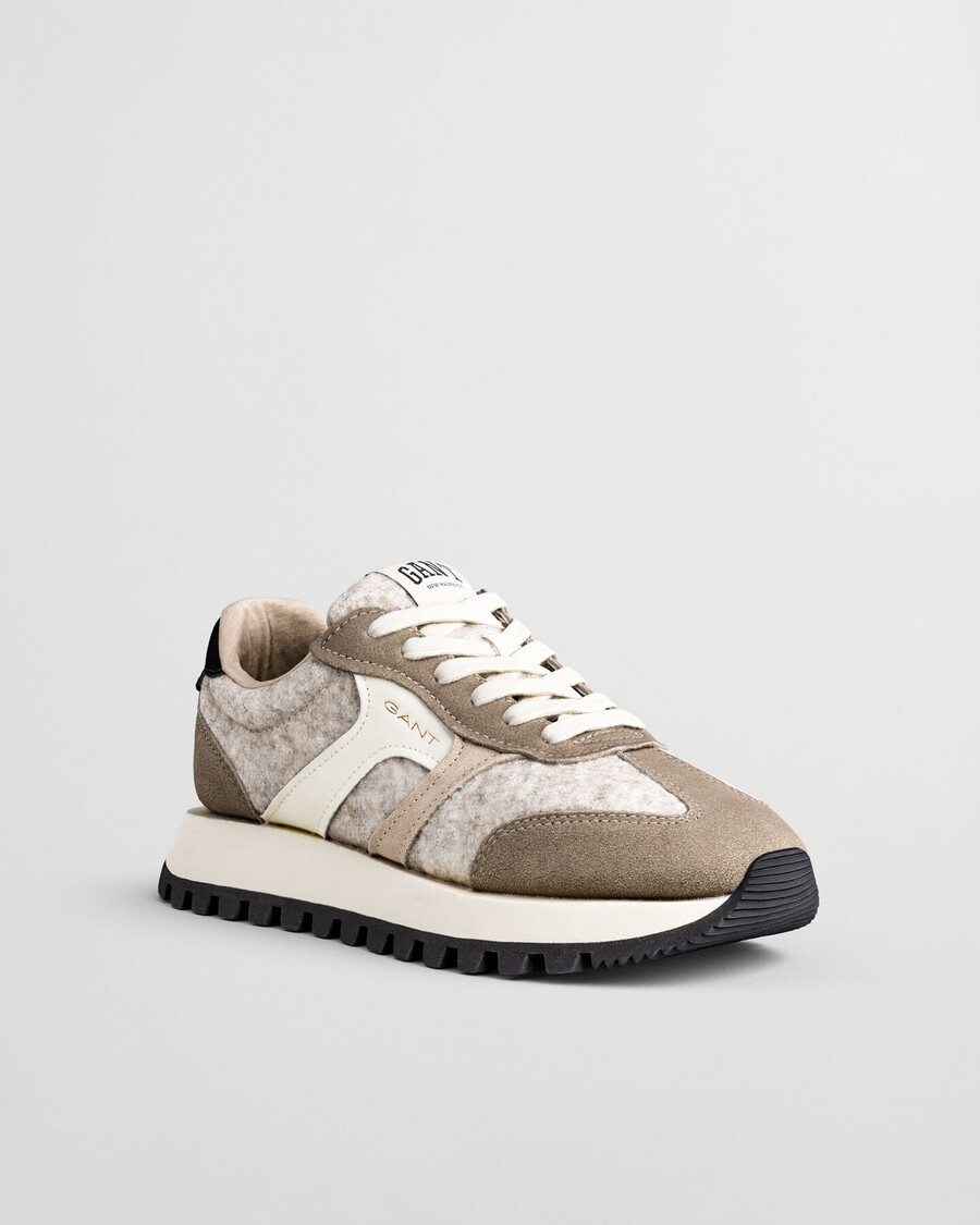 caffay sneaker aus wildlederwolle – helltaupe