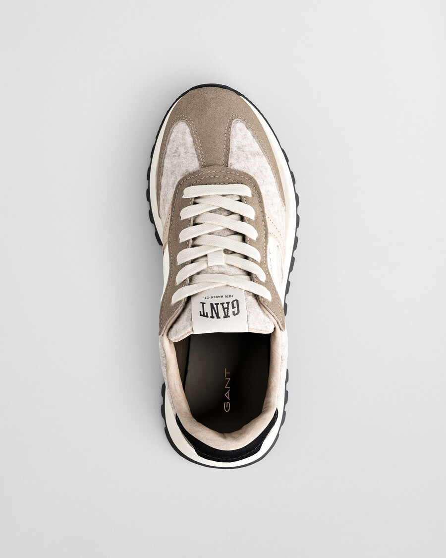 caffay sneaker aus wildlederwolle – helltaupe