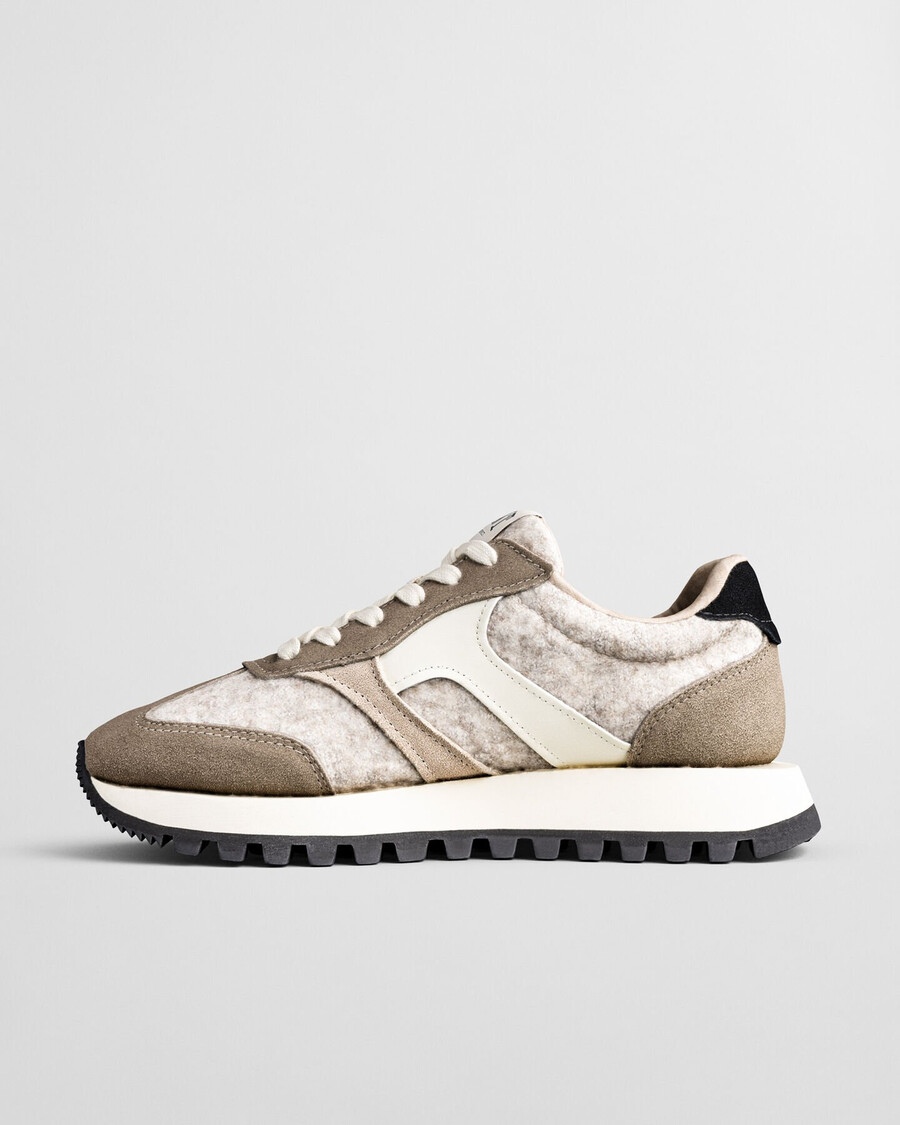 caffay sneaker aus wildlederwolle – helltaupe