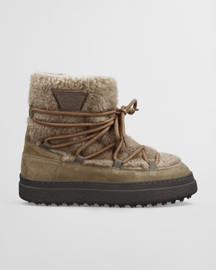 snowhill schnürstiefel mittelhoch - warmes khaki