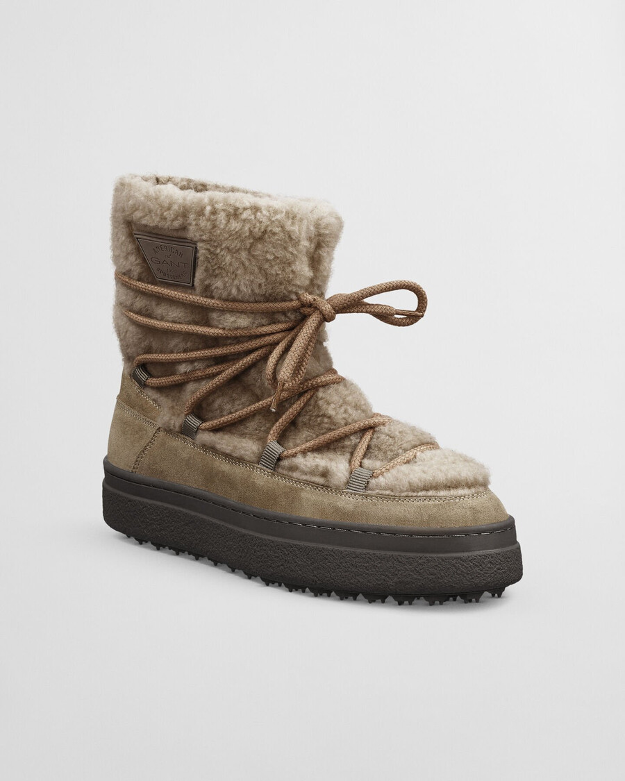 snowhill schnürstiefel mittelhoch - warmes khaki