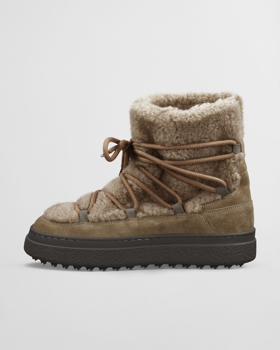 snowhill schnürstiefel mittelhoch - warmes khaki