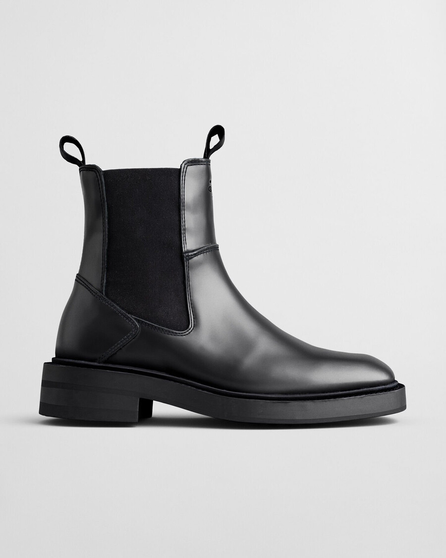 fallwi mid lederstiefel - schwarz