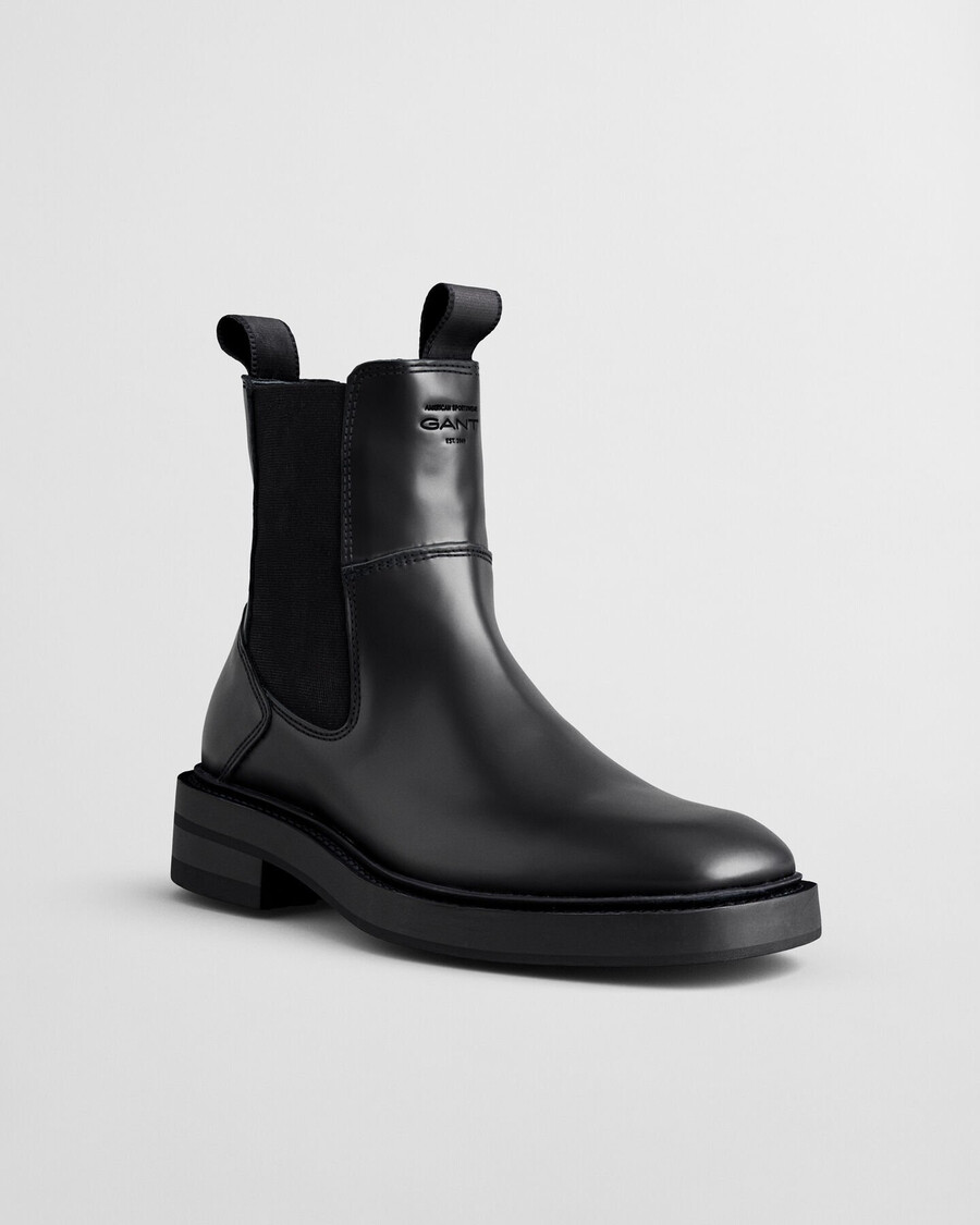 fallwi mid lederstiefel - schwarz