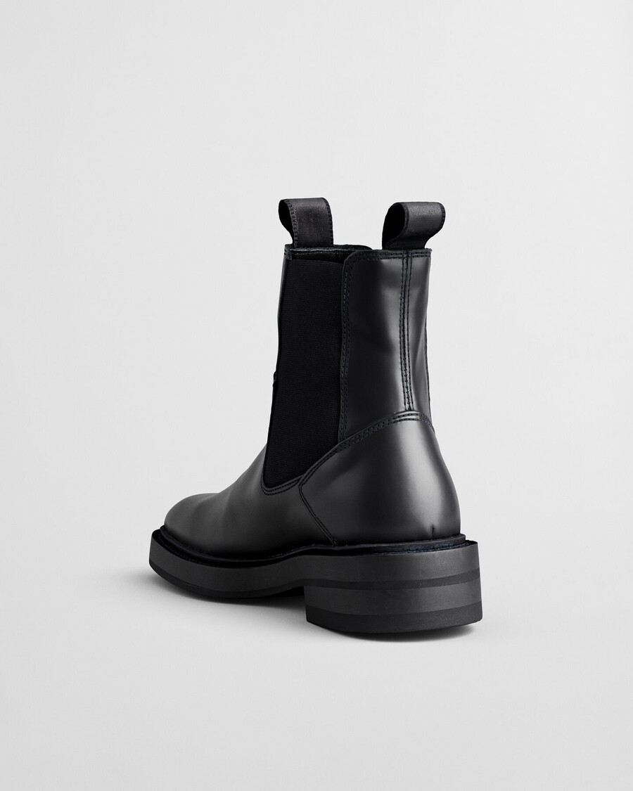fallwi mid lederstiefel - schwarz