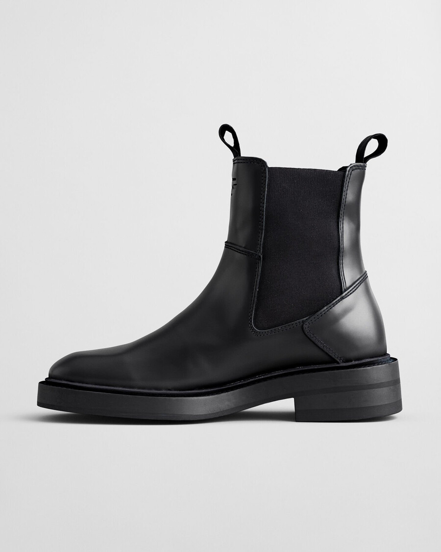 fallwi mid lederstiefel - schwarz