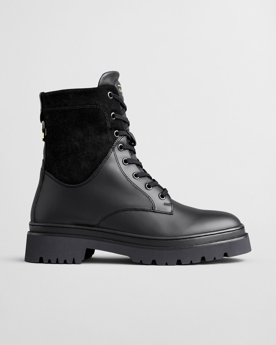 aligrey schnürstiefel aus leder – schwarz