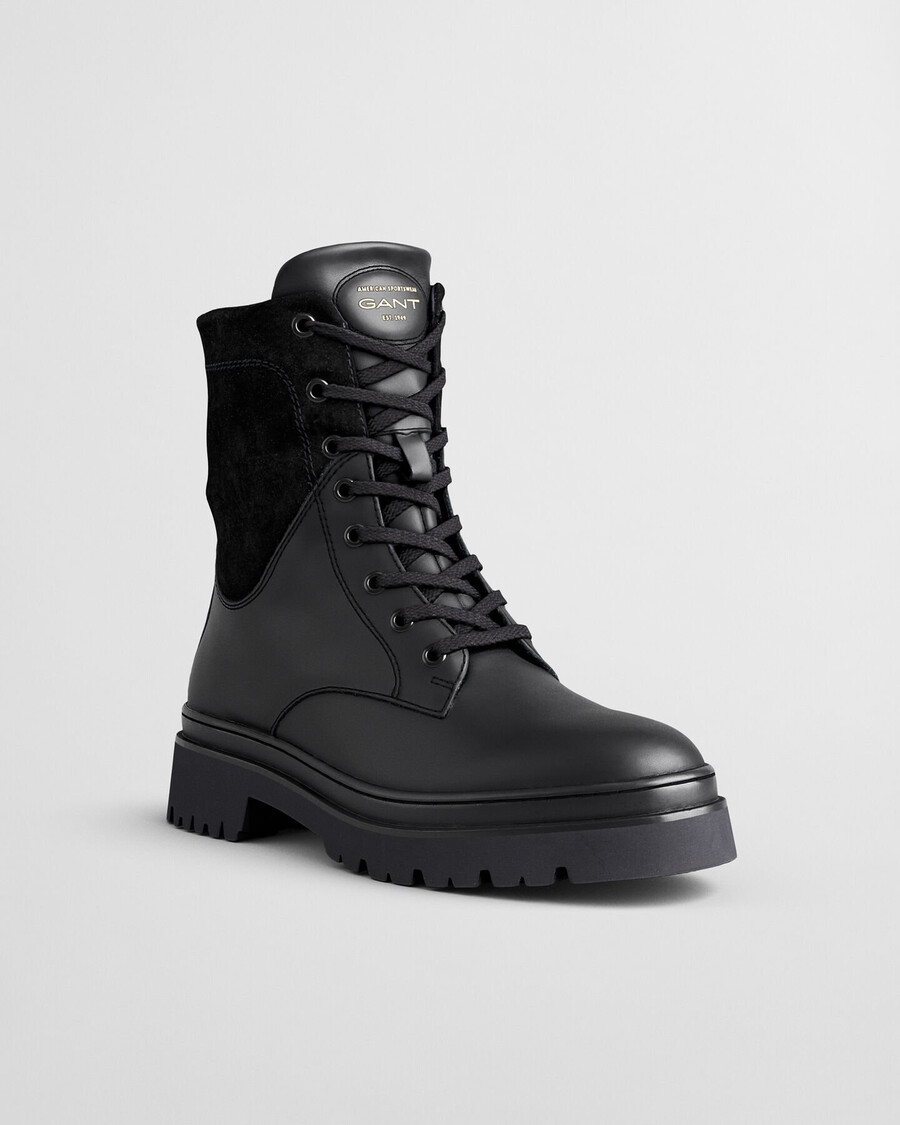aligrey schnürstiefel aus leder – schwarz