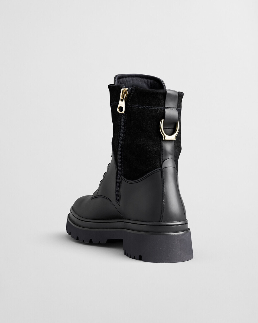 aligrey schnürstiefel aus leder – schwarz