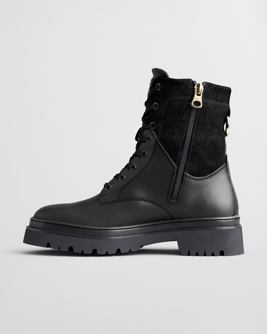 aligrey schnürstiefel aus leder – schwarz