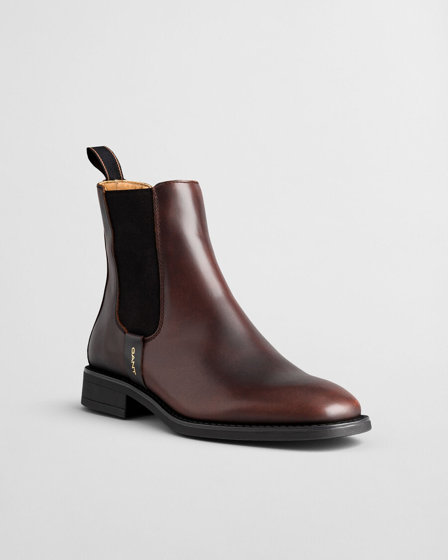 fayy chelsea-stiefel aus leder – dunkelbraun